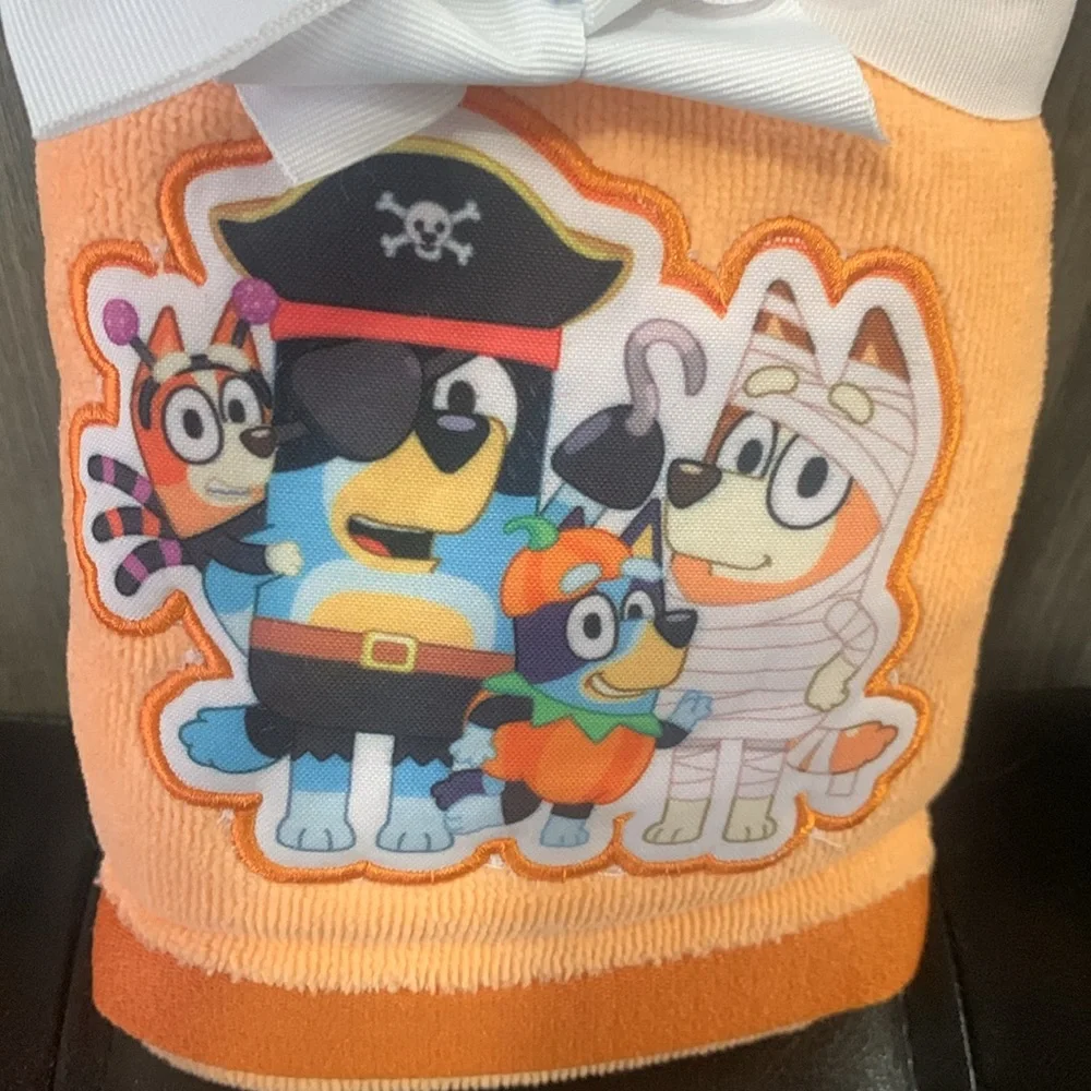 New Halloween Bluey Heeler Family In Costume Orange Cotton Hand Towels Pack of 2